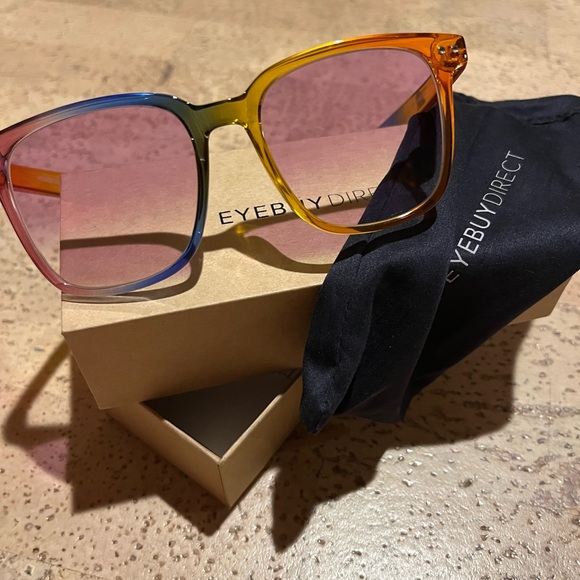 🌈Rainbow sunglasses. Light purple tint. Never worn. - Picture 2 of 5